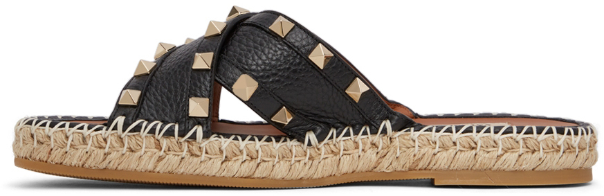 rockstud espadrille slide