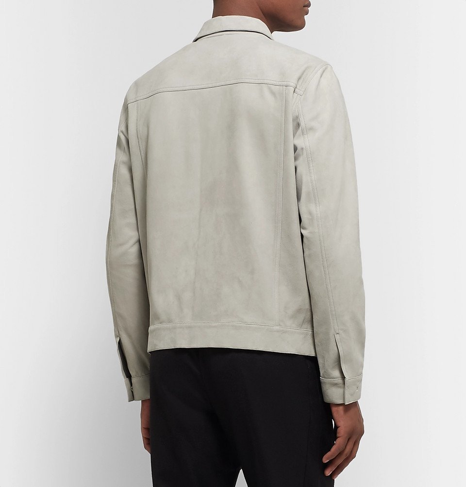 Theory - Jamie Slim-Fit Suede Jacket - Gray Theory