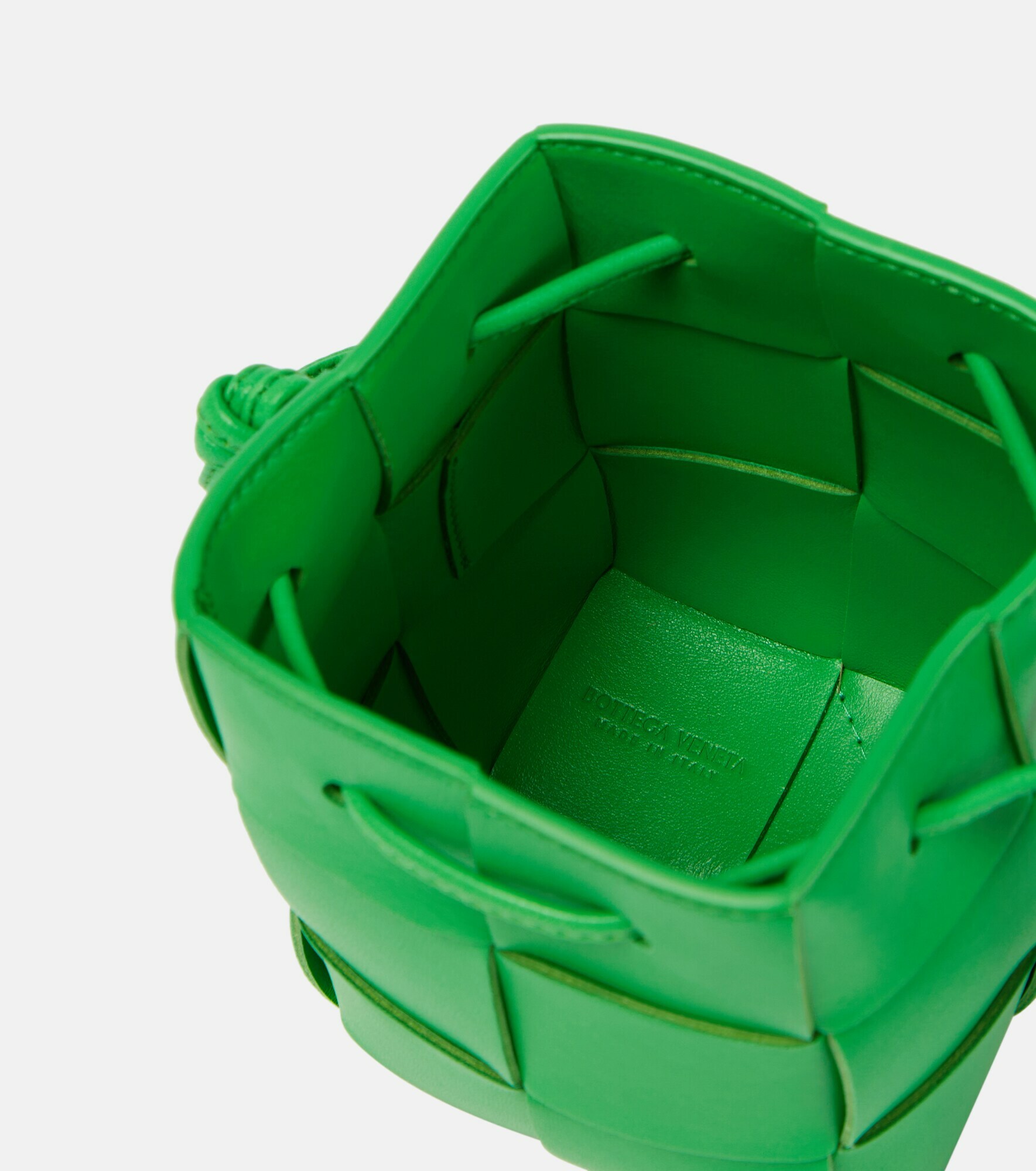 Bottega Cassette Mini leather bucket bag Bottega