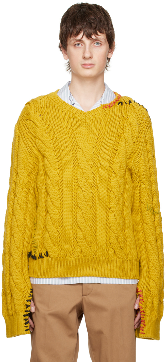 Marni Yellow V-Neck Sweater Marni