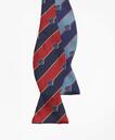 Brooks Brothers Men's Rugby Stripe with Fleece Shield Reversible Bow Tie | Red