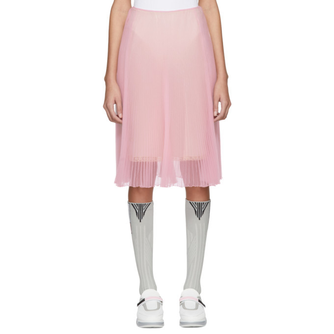 Prada Pink Pleated Chiffon Skirt Prada