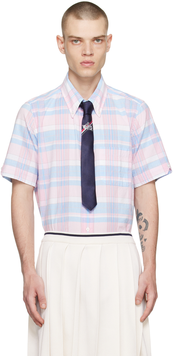 Thom Browne Blue & Pink Check Shirt Thom Browne
