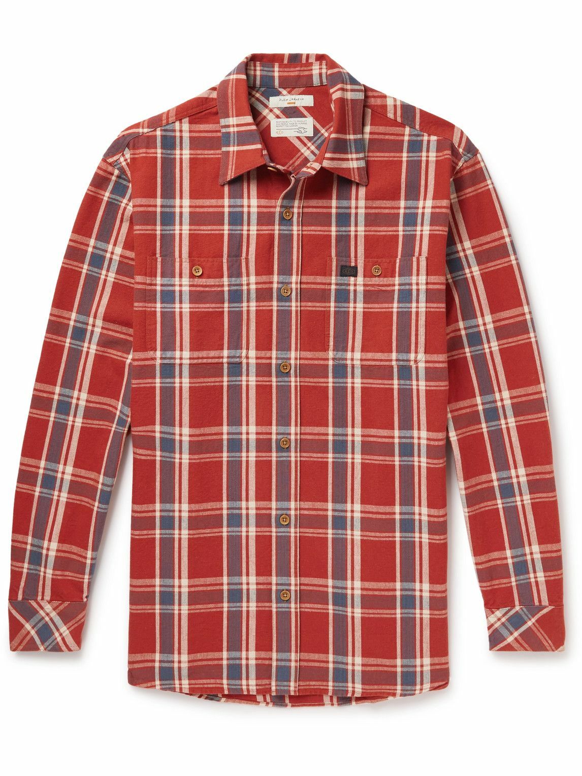 Nudie Jeans - Filip Checked Cotton-Poplin Shirt - Red Nudie Jeans Co