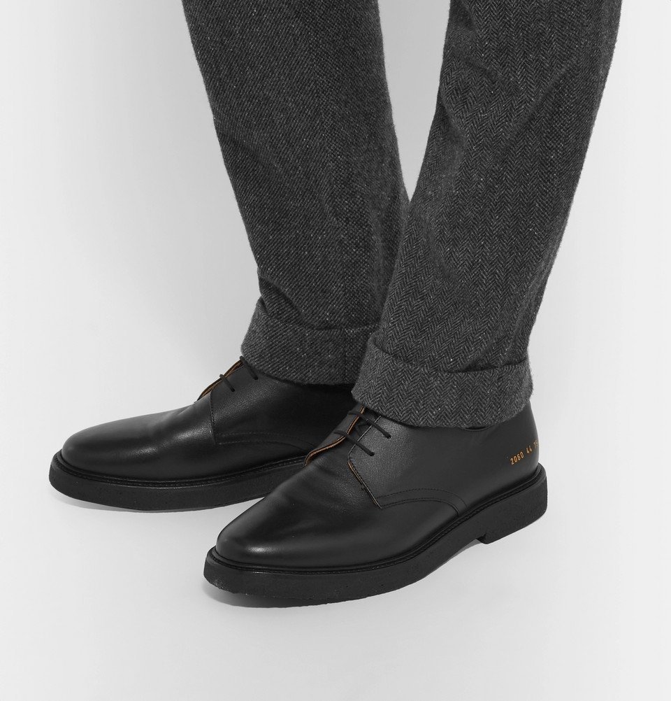Common Projects - Cadet Saffiano Leather Derby Shoes - Men - Black ...