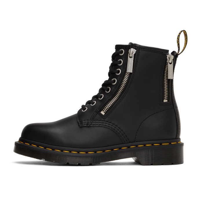 black 1460 nappa zip ankle boots