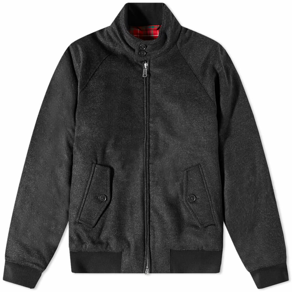 Baracuta Men's G9 Melton Wool Harrington Jacket in Charcoal Baracuta