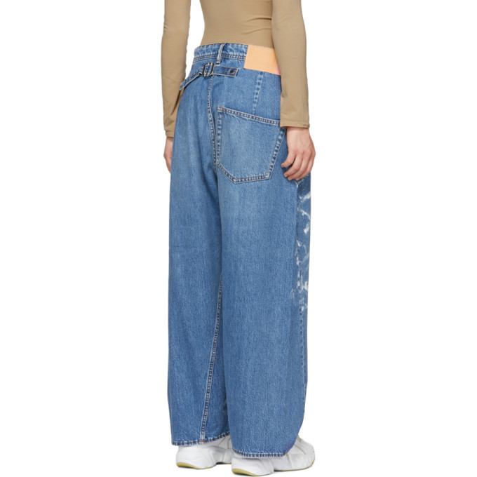 Acne Studios Blue Oversized Paint Jeans Acne Studios