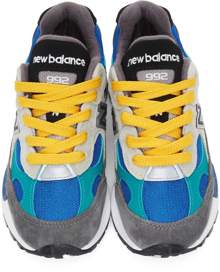 New Balance Grey & Blue Made In US 992 Sneakers