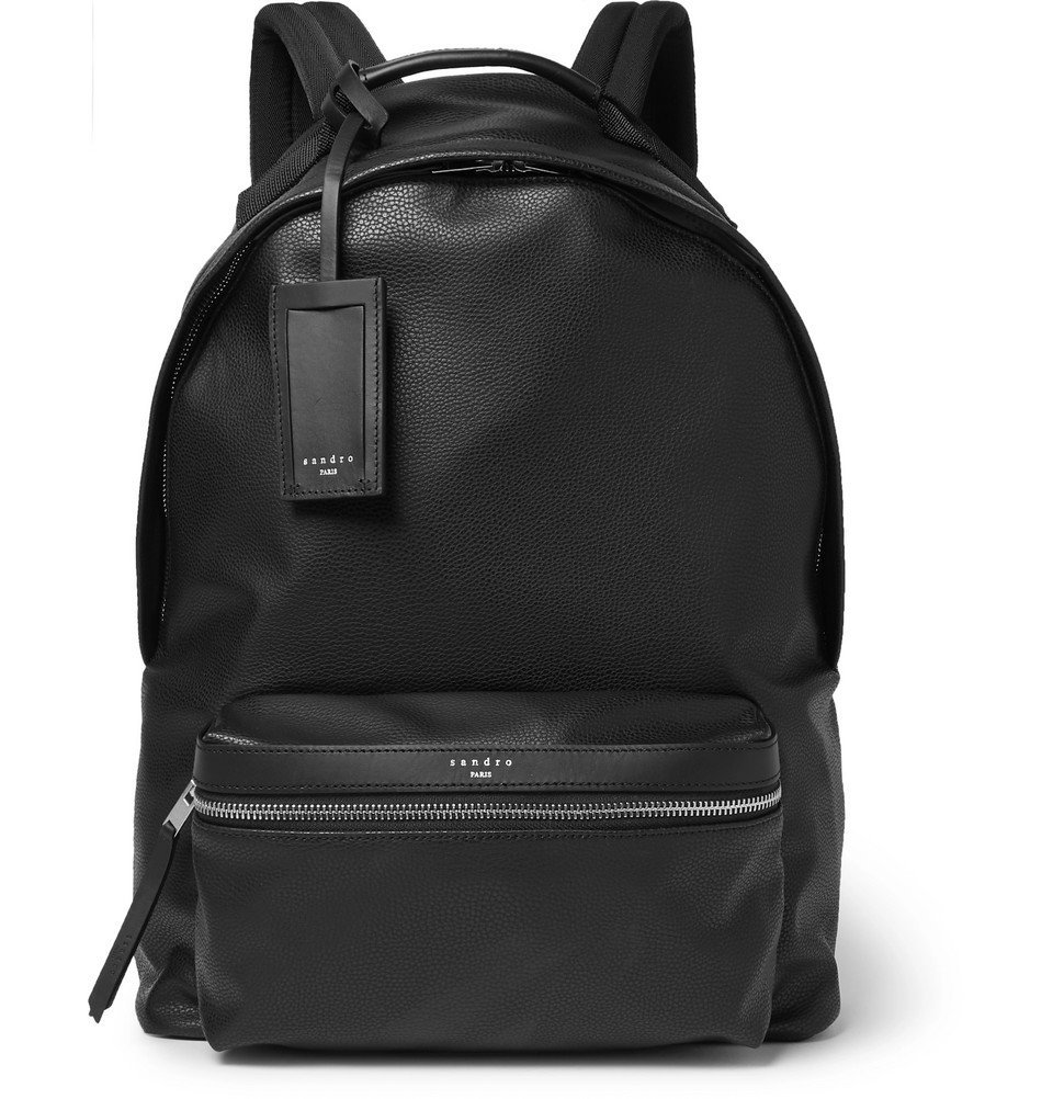 Sandro - Faux Textured-Leather Backpack - Black Sandro
