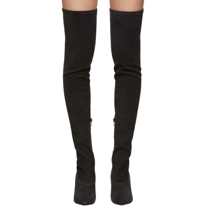 YEEZY Black Suede Thigh-High Boots Yeezy