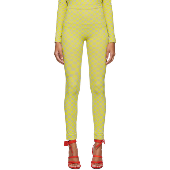 Off-White Grey and Yellow Bubble Check 