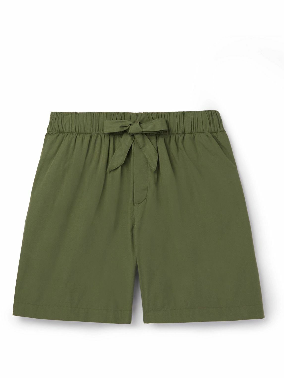 TEKLA Organic CottonPoplin Pyjama Shorts Green Tekla Fabrics