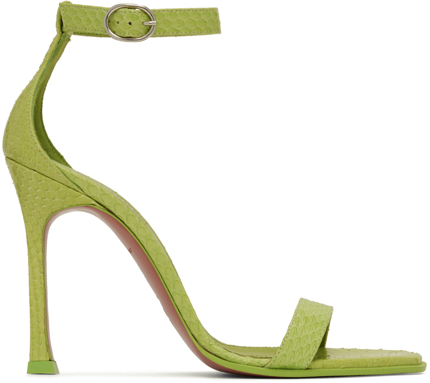 Amina Muaddi Green Dalida Heeled Sandals Amina Muaddi