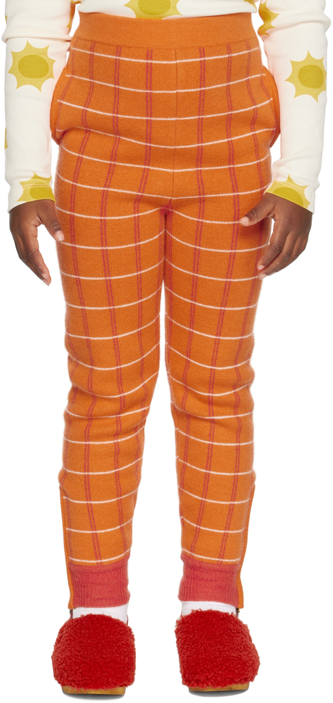 orange check pants