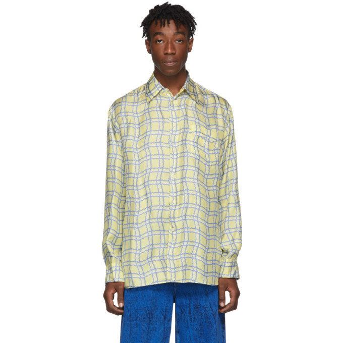 Marni Yellow Silk Check Shirt Marni