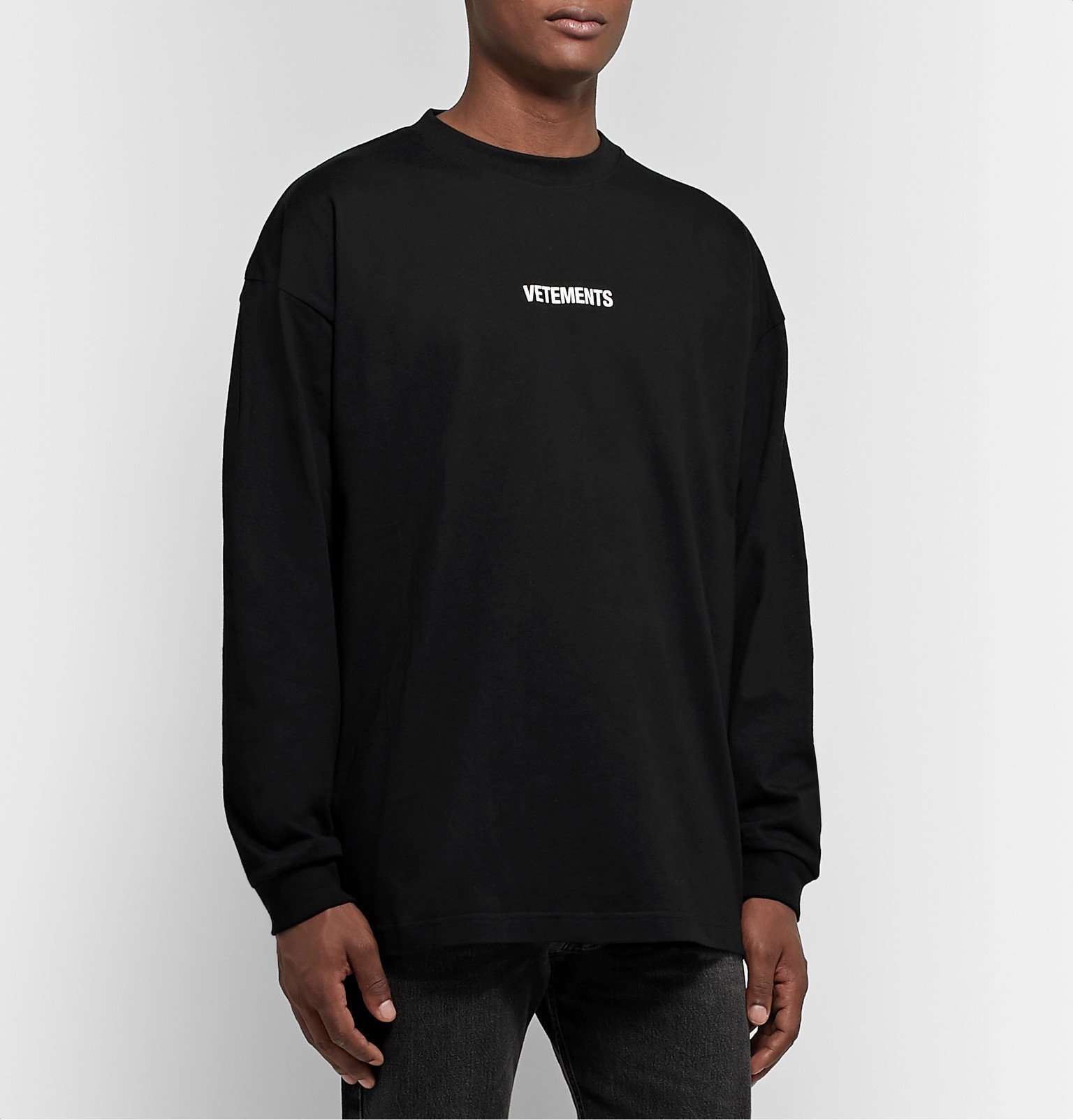 Vetements Oversized Logo Print Cotton Jersey T Shirt In White | ModeSens