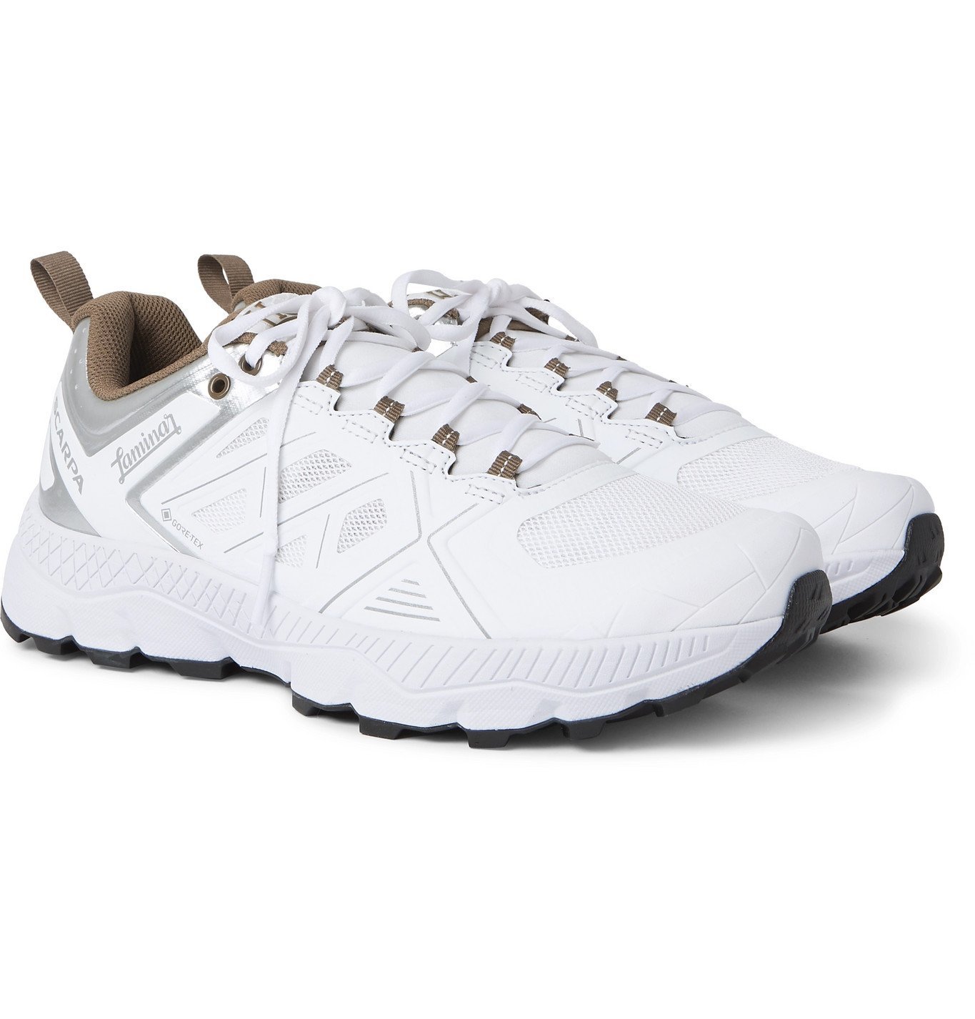 Herno Laminar - Scarpa Rubber-Trimmed Mesh Running Sneakers - White Herno