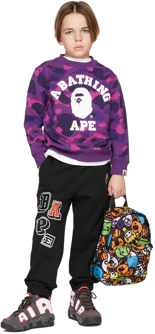 Photo: BAPE Kids Purple Camo College Sweatshirt