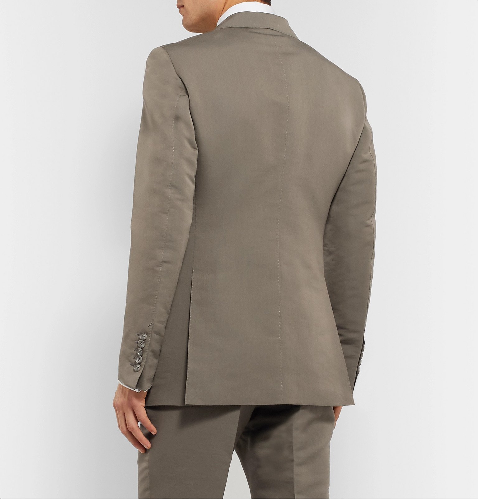 TOM FORD - Army-Green O'Connor Slim-Fit Cotton and Silk-Blend Suit Jacket -  Green TOM FORD