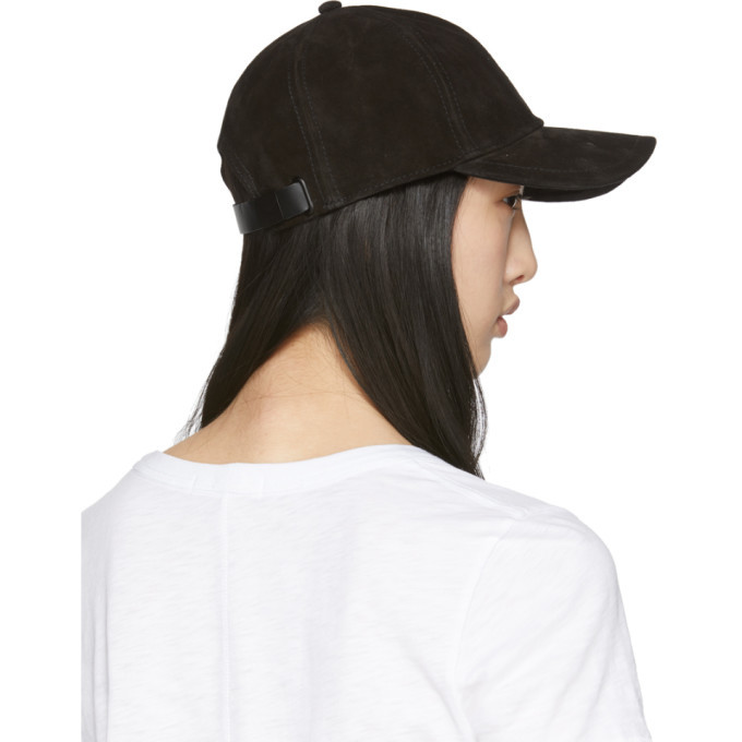 black suede baseball cap womens