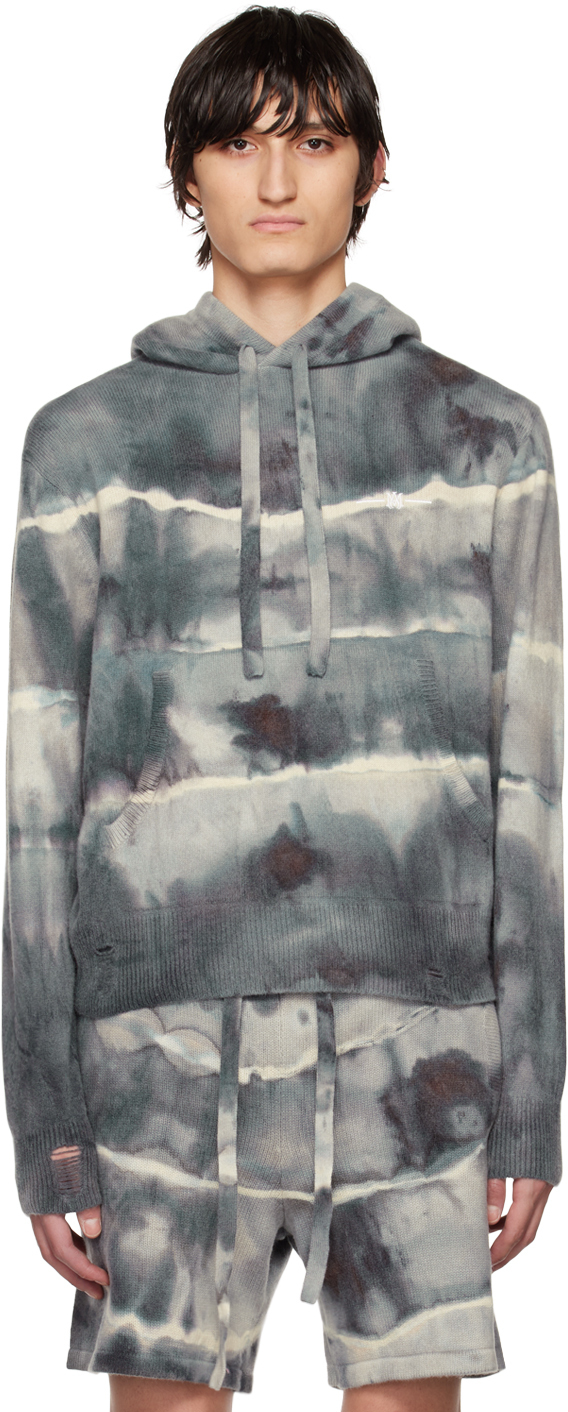Grey tie dye hoodie Clearance