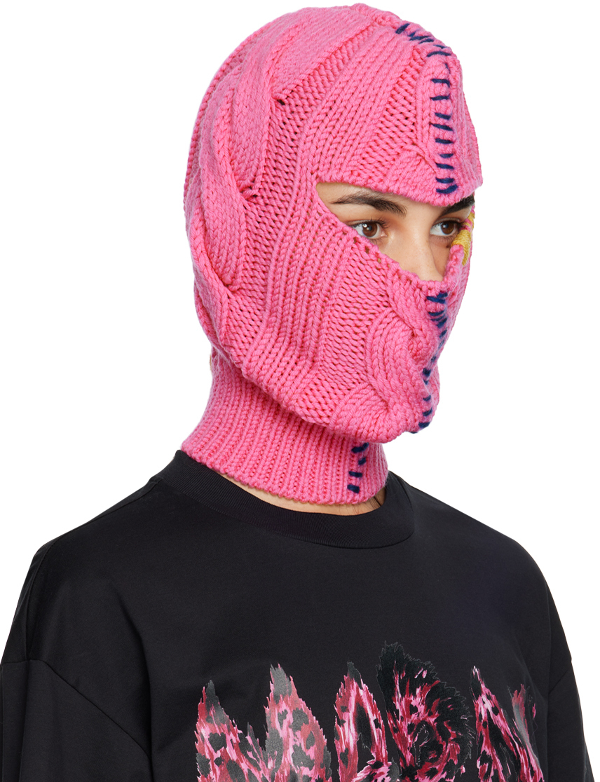 Marni Pink Virgin Wool Balaclava Marni