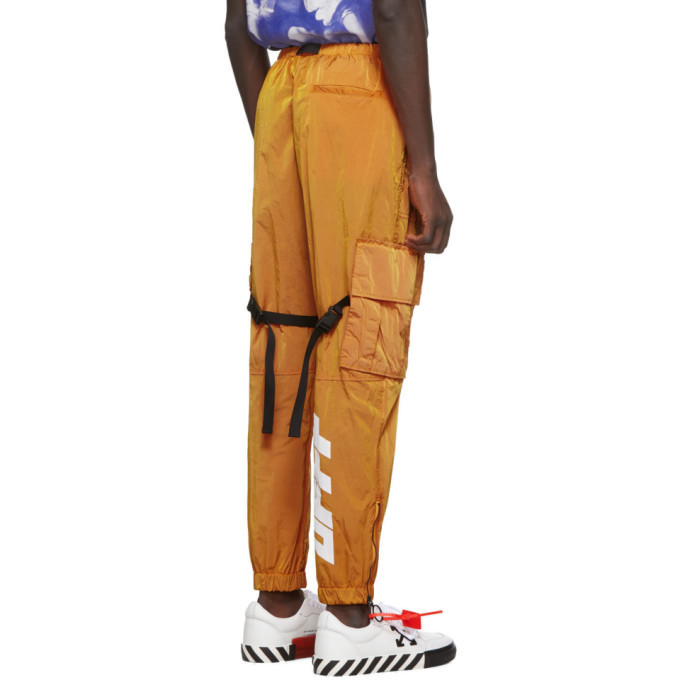 off white orange pants