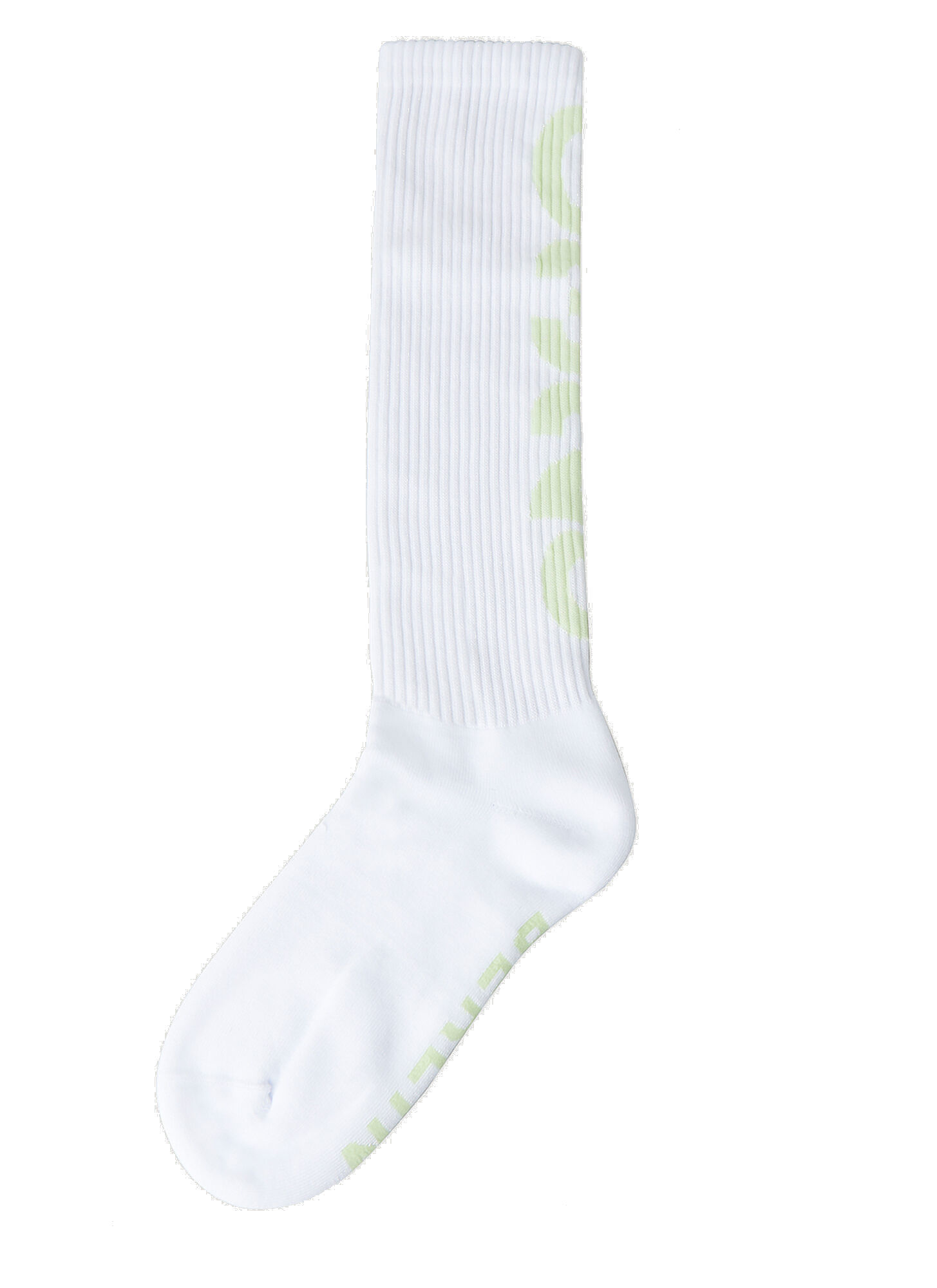 Photo: Logo Print Long Socks in White