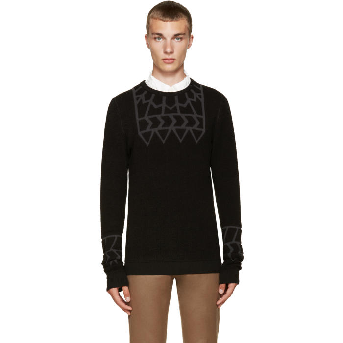 Kolor Black Embossed Sweater Kolor