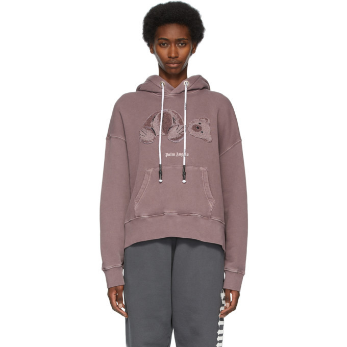 palm angels purple bear hoodie