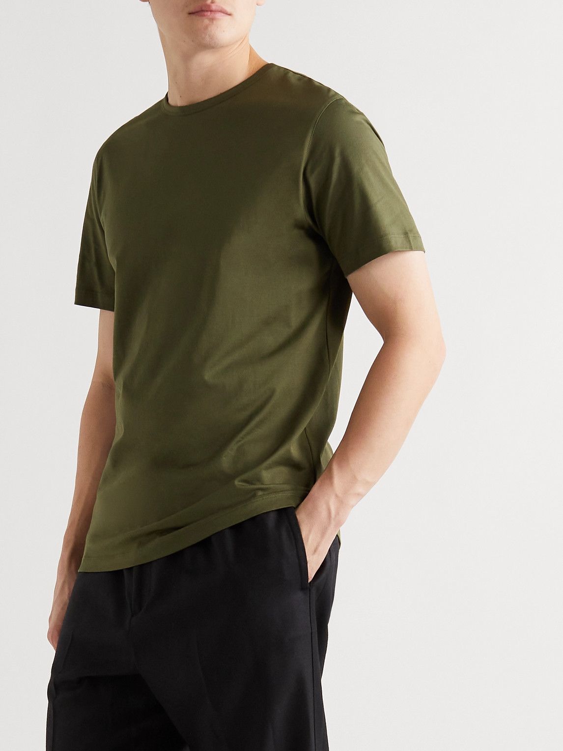 Theory - Cotton-Jersey T-Shirt - Green Theory