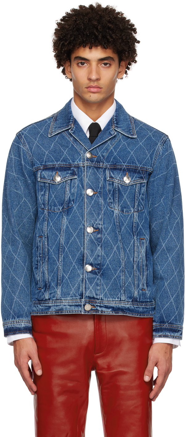 Ernest W. Baker Blue Laser-Printed Denim Jacket Ernest W. Baker