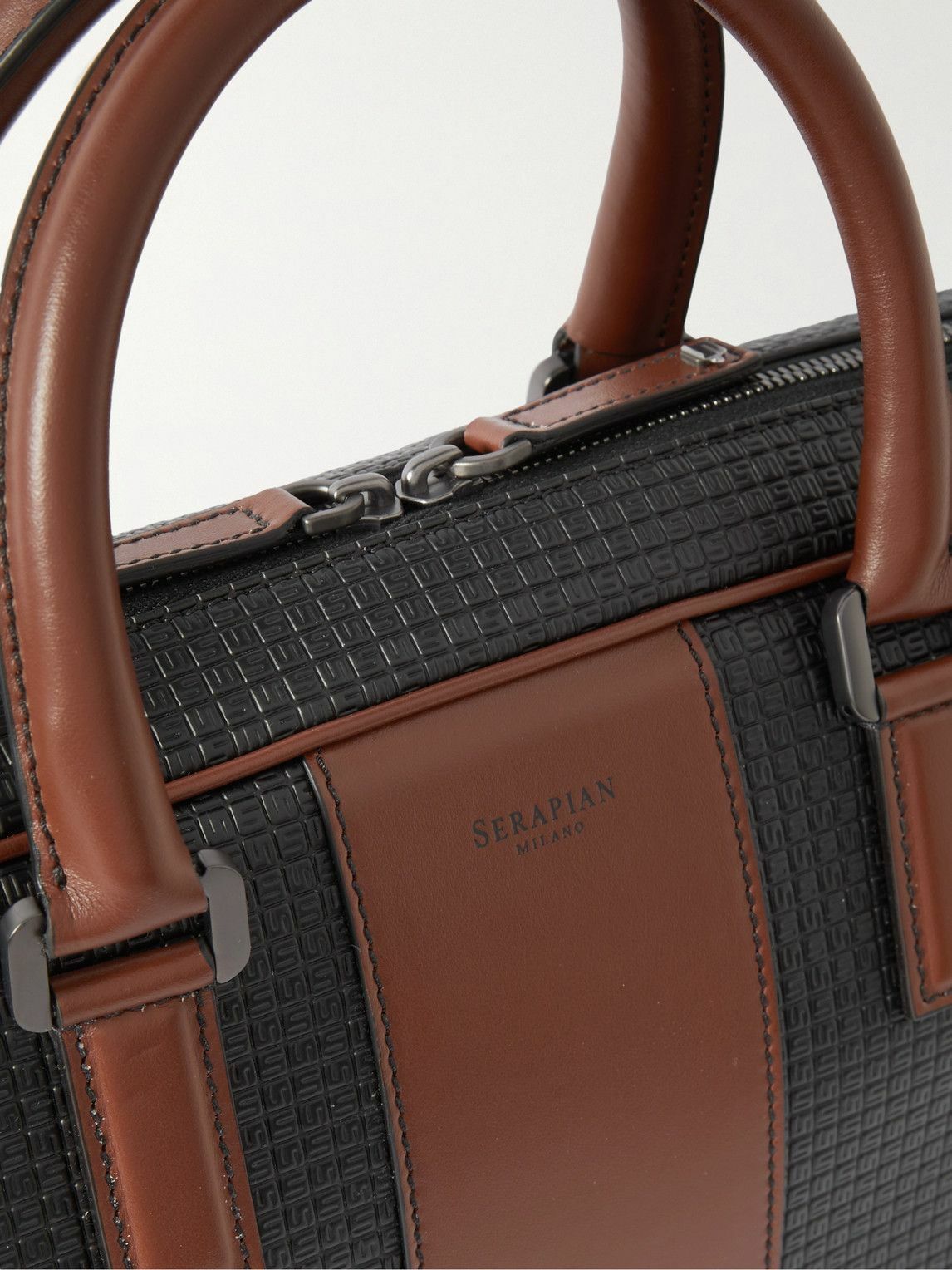 Serapian Stepan LeatherTrimmed Monogrammed CoatedCanvas Briefcase