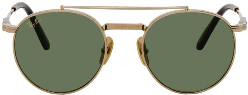 Ray Ban Gold Round Ii Titanium Sunglasses Ray Ban 9935