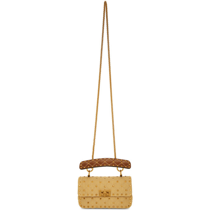 valentino rockstud raffia bag