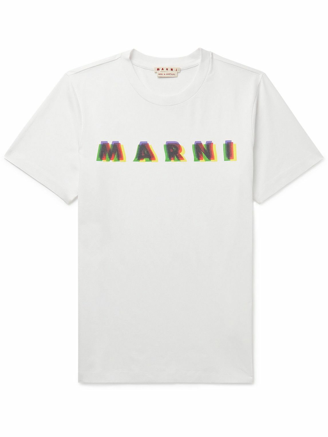 Marni - Logo-Print Cotton-Jersey T-Shirt - White Marni