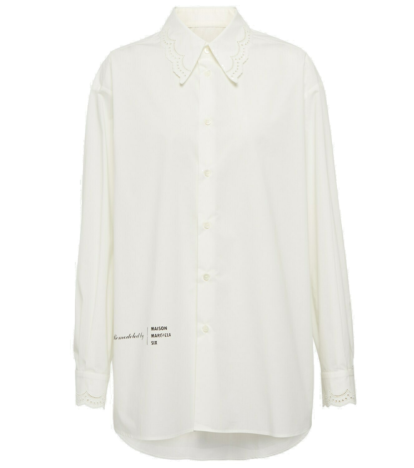 MM6 Maison Margiela - Lace-trimmed cotton poplin shirt MM6 Maison Margiela