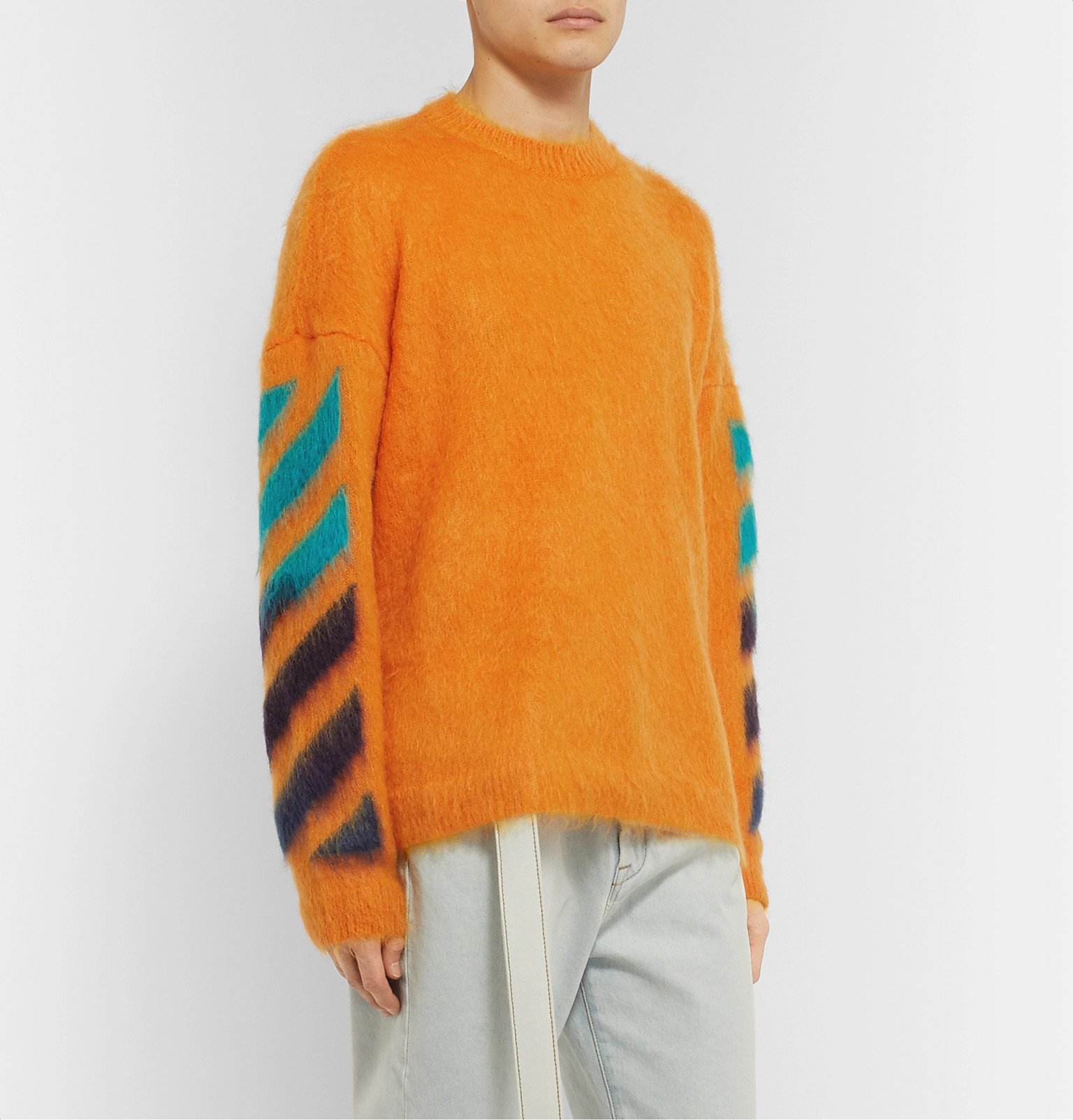 Logo-Jacquard Mohair-Blend Sweater 
