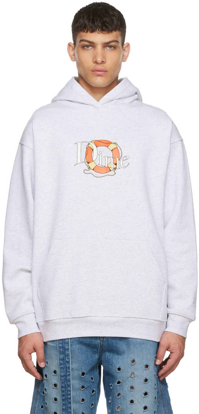 Dime Gray Cotton Hoodie Dime