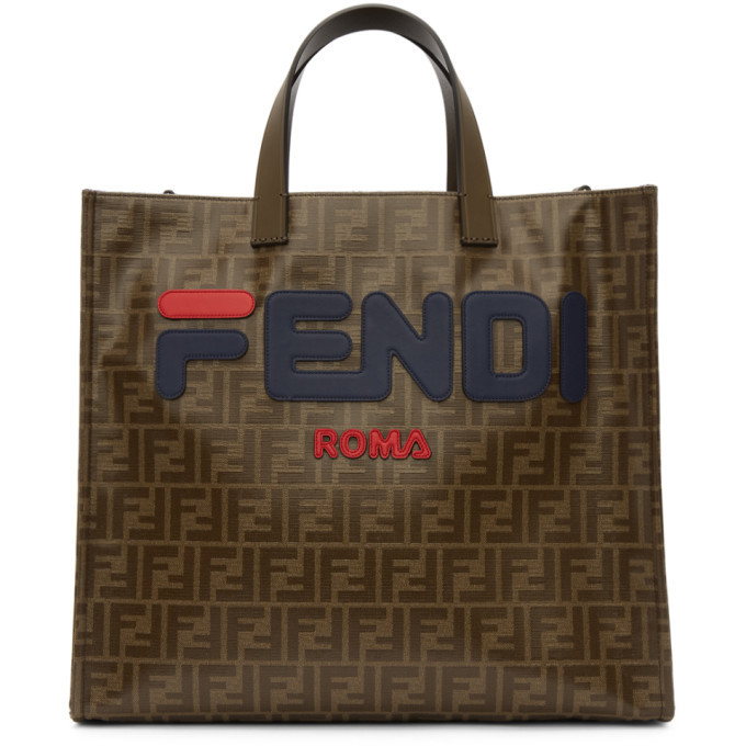 Fendi Brown Fendi Mania Shopping Tote Fendi