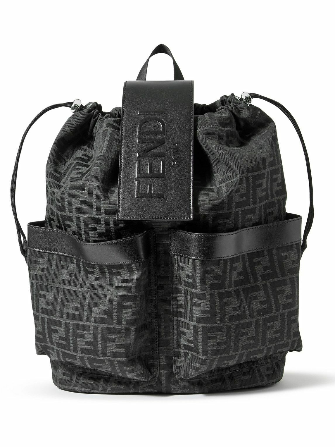 Photo: Fendi - Leather-Trimmed Logo-Jacquard Canvas Backpack