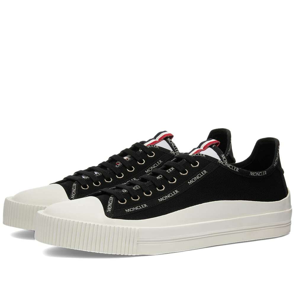 Moncler Men's Glissiere Low Top Canvas Sneakers in Black Moncler