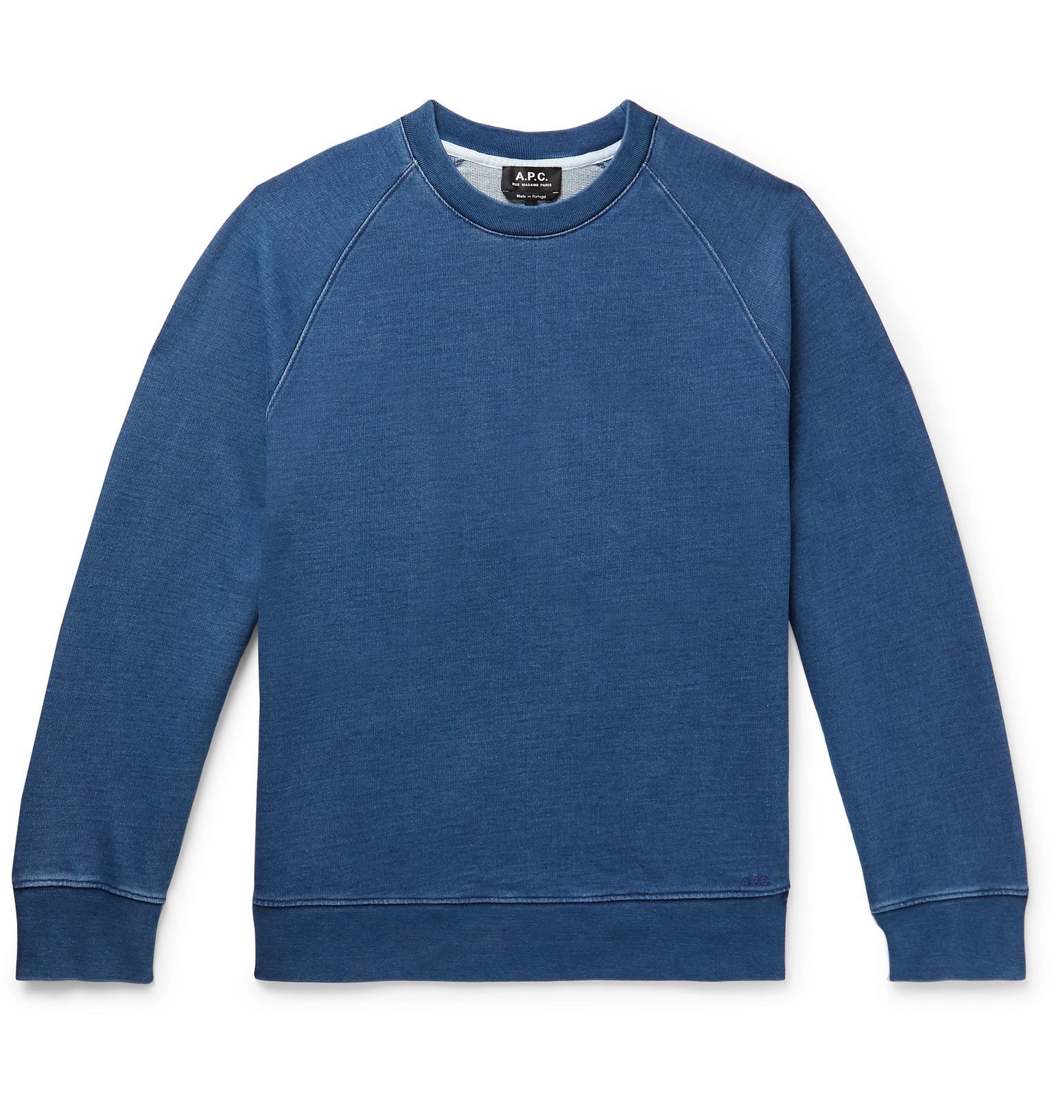 A.P.C. - Robert Indigo-Dyed Loopback Cotton-Jersey Sweatshirt - Blue A.P.C.