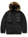 Barbour Gold Standard - Macdui Faux Fur-Trimmed Waxed-Cotton Hooded Parka - Black