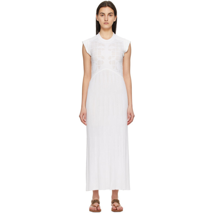 Chloe White Sleeveless Knit Dress Chloe