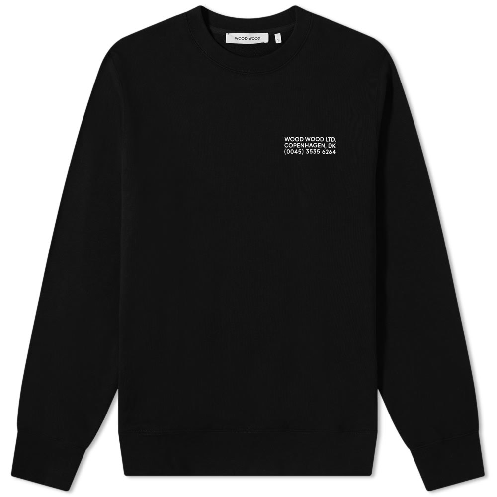 Wood Wood Hugh Info Logo Crew Sweat Wood Wood