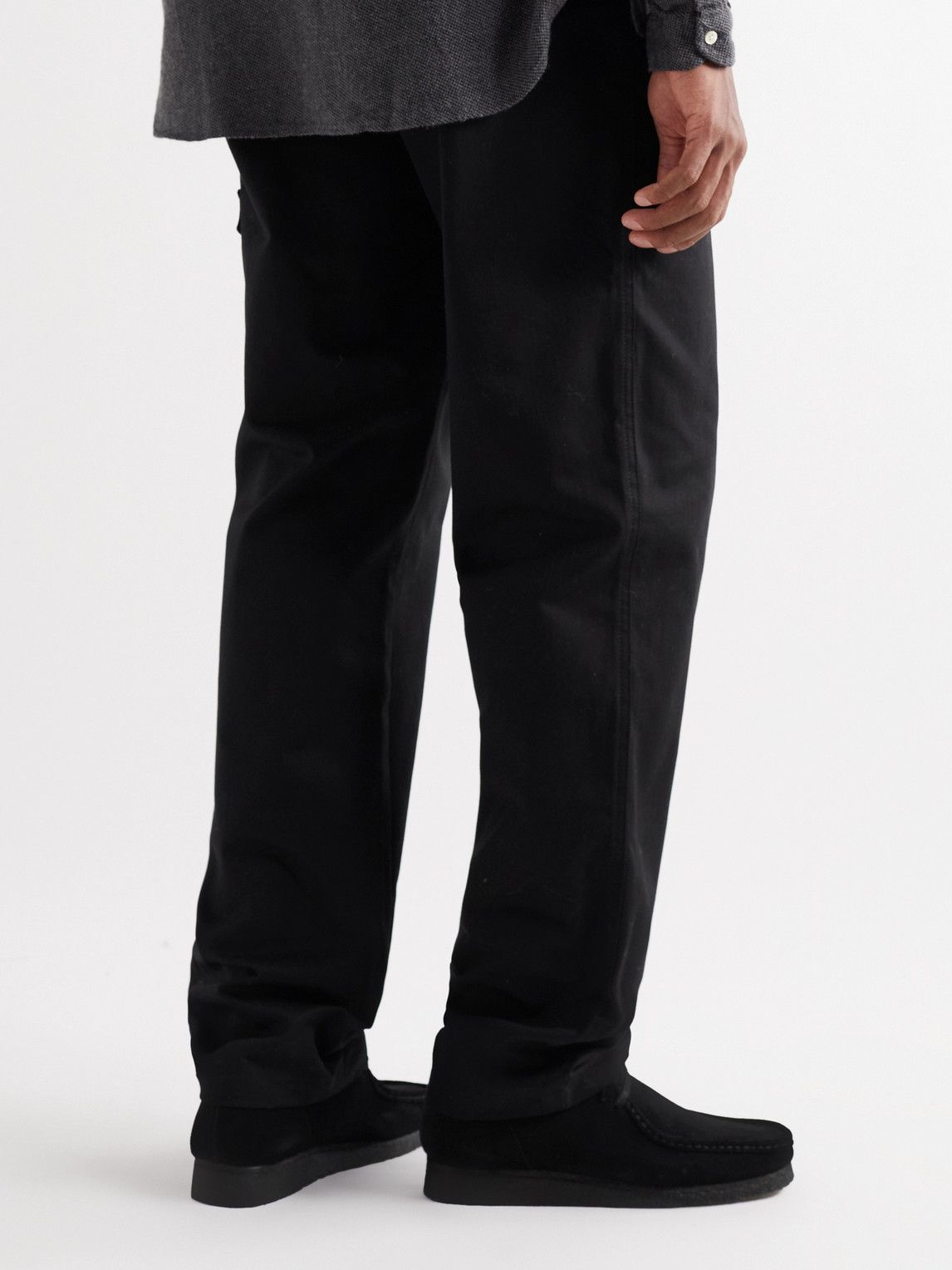 Oliver Spencer - Worker Straight-Leg Herringbone Organic Cotton Trousers - Black