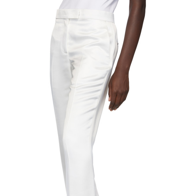 Helmut Lang White Straight Heavy Satin 