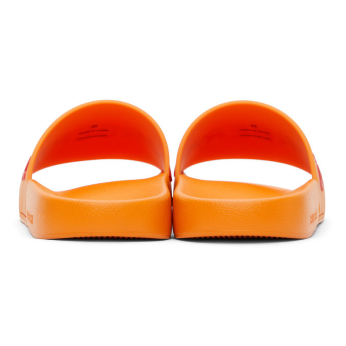 Burberry Orange Furley Slides Burberry